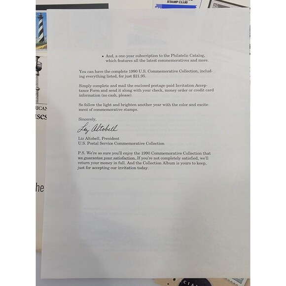 VINTAGE USPS Lighthouse Print 11x14 Commemorative Stamp‎ Lot Paper Collectible - Picture 3 of 7